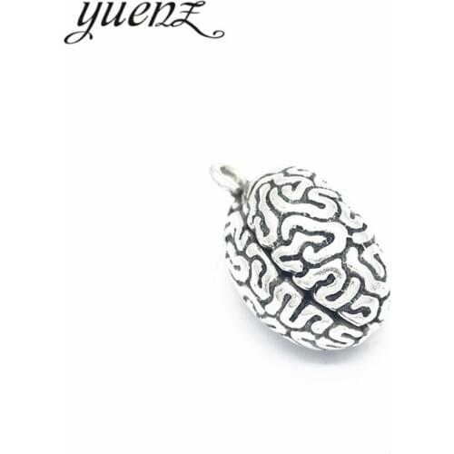 YuenZ 1 pcs Brain Charms Antique silver color pendant fit DIY necklace jewelry Making 35*32*19mm U01-7