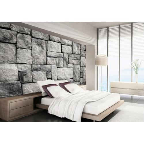 Custom photo wallpaper 3d wall murals wallpaper Setting wall gray stone brick wall 3d mural wallpaper living room decoration