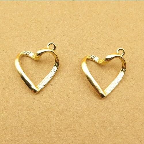 10pcs 19x23mm 3D heart charm for jewelry making earring pendant bracelet necklace charm
