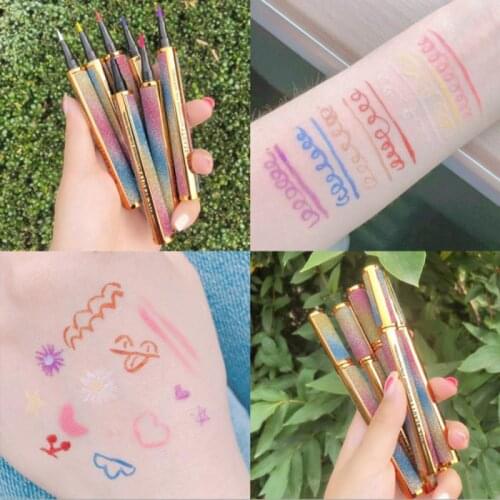 6 Colors Star Colorful Eyeliner Pencil Waterproof Pen Precision Long-lasting Liquid Eye Liner Smooth Eye Make Up Tools TSLM1