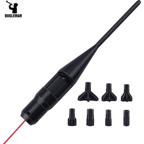 Bugleman Tactical Rifle Red Dot Laser Bore Sight Collimator Bore Sighter Kits Tactical Hunting Scope .22 to .50 Caliber Rifles