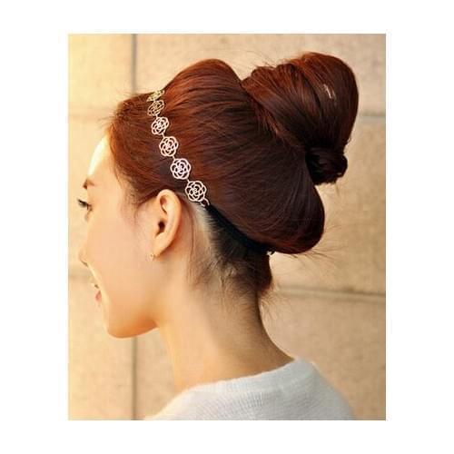 Women Bride Flower Headband Bohemian Rose hair band Crown Hairband headwear Elastic Beach Hair Accessories 2pcs/FD55