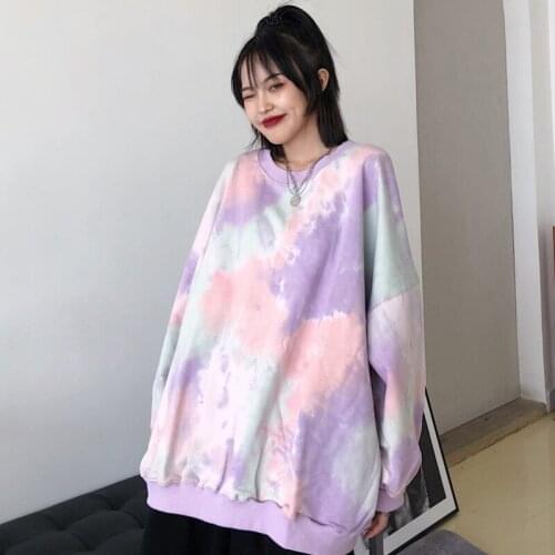 Women Casual Loose Hip Hop Sweatshirt Pullovers Female Vintage Harajuku Long Sleeve Shirt O-Neck Print Hoodies Plus Size