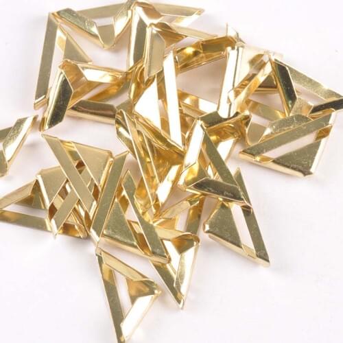 Gold Corners Protector For Trilateral Albums Menus Metal Crafts Folders Decor DIY Scrapbook Accessories 50pcs 15x15x2.5mm c1060