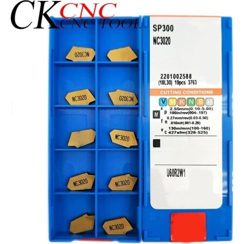 10pcs SP300 NC3020 3mm wide single-head Cutting Carbide Insert grooving Turning CNC lathe tools Used for steel,steel iron
