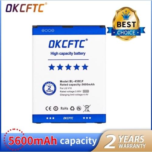 100% Original OKCFTC 5600mAh BL-45B1F For LG V10 Battery H968 H961 BAK-110 F600 H961N H900 BL 45B1F BL45B1F