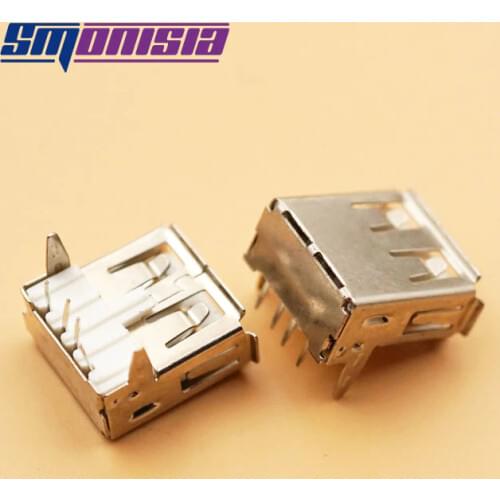 1000pcs USB Jack 2.0 Female Sockets Flat port Sink board AF 90 degree for Desktop Laptop Compute PC USB 2.0 Jacks