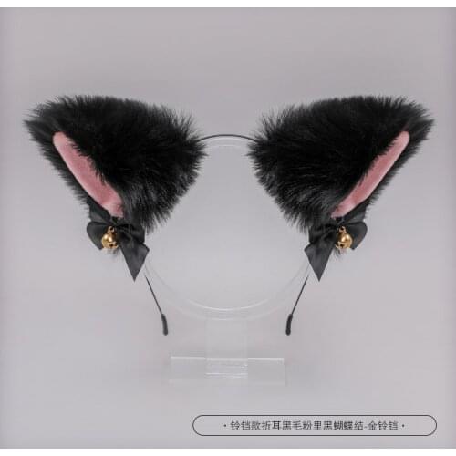 18 Colors Beautiful Masquerade Halloween Cat Ears Cosplay Cat Ear Party Costume Bow Tie Bell Headwear Headband Hair Accessories