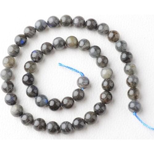 2 Strands Natural Genuine Blue Labradorite Round Loose Stone Beads 3-18mm Fit Jewelry DIY Necklaces or Bracelets 15"