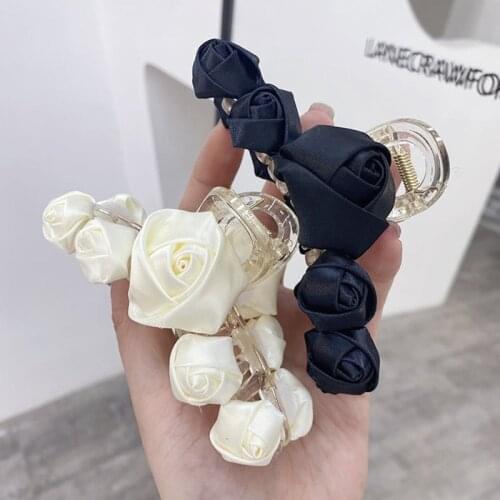 2021 Vintage Cloth Rose Flower Marble Clip Hair Accessories Women Scrunchie Pince Cheveux Spinki Do Wlosow Pinzas Para El Pelo