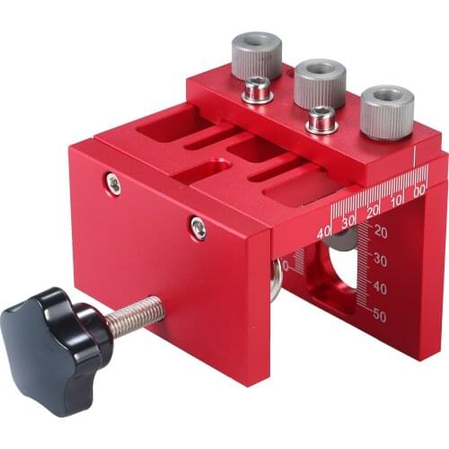 3 in 1 Woodworking Drilling Guide Dowel Hole Drilling Guide Jig Drill Locator Kit Carpentry Positioner Tools with Drilling Bits