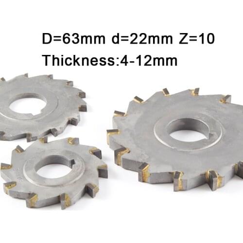 63x4x5x6x8x10x12 Inner hole 22 carbide side and face Milling cutter Cutting tools Processing stainless steel cast iron steel