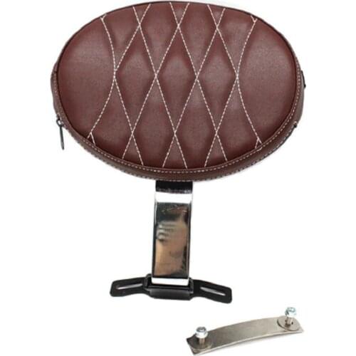 Motorcycle Accessories Brown Adjustable Driver Rider Backrest Cushion Pad for Harley Fatboy Heritage Softail 2007-2017