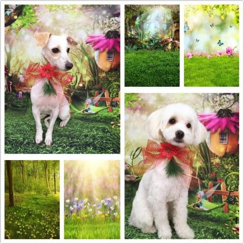 Avezano Photocall Backdrop Fairytale Forest Grassland Butterfly Baby Birthday Pet Portrait Photography Background Photo Studio