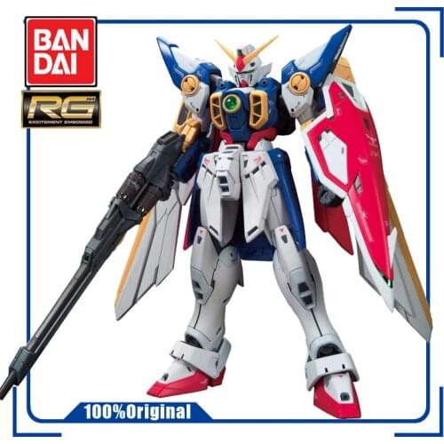 BANDAI RG 1/144 35 XXXG-01W WING GUNDAM TV Assembly Model Action Toy Figures Gifts for Children