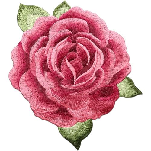 Red Peony Big Patch Applique Embroidery Flower Patches Sewing Patch Custom DIY Decoration Accessories for Clothes Bags Jeans Hat