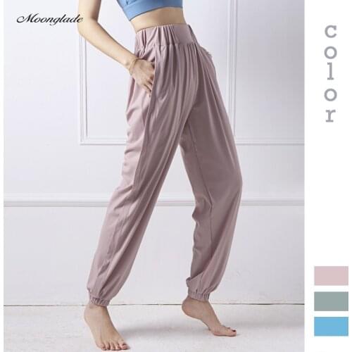 Moonglade Yoga Pants High Waist With Pocket Leggings Sport Women Fitness Workout Clothes Leisure Loose Sports Wear Gym Leggins