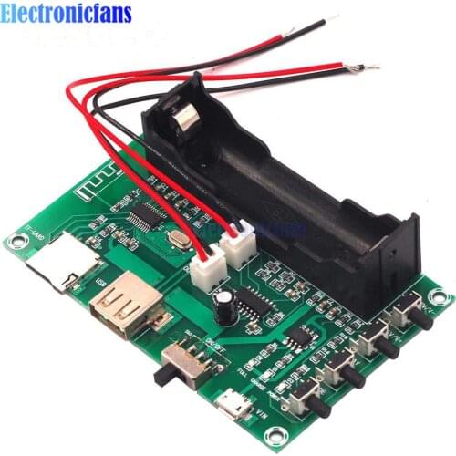 XH-A150 Digital Bluetooth Power Amplifier Board 18650 Lithium Battery Rechargeable Dual Channel 5W+5W Small Speaker Module