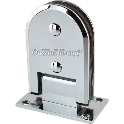 HOT 2PCS 304 Stainless Steel Frameless Shower Glass Door Hinges 90 Degree Fixed Clamps Holder Brackets Chrome Finished