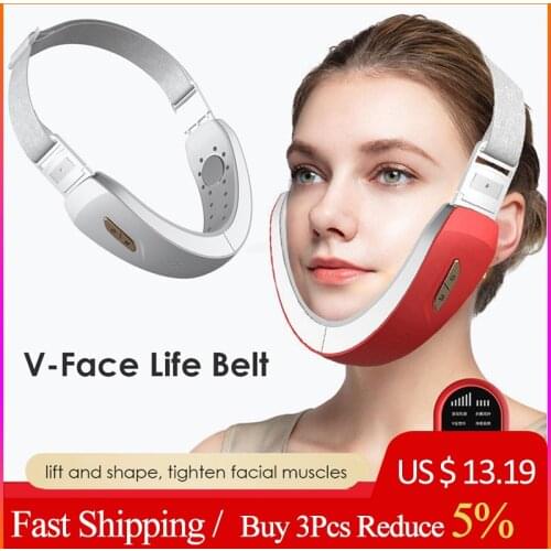 Face Chin V-Line Lift Up Belt Remote Control Blue LED EMS Intelligent V-face Instrument Reduce Double Chin Facial Lifting Tool