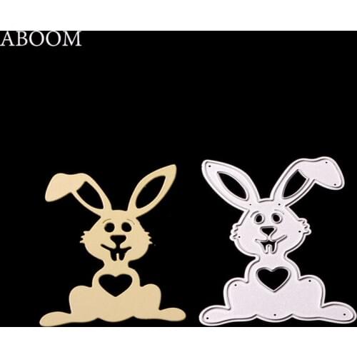 ABOOM Lovely Rabbits Metal Carbon Steel Die Cut Embossing Stencils Decorative Scrapbooking Cutting Dies Home Decoration Stencils