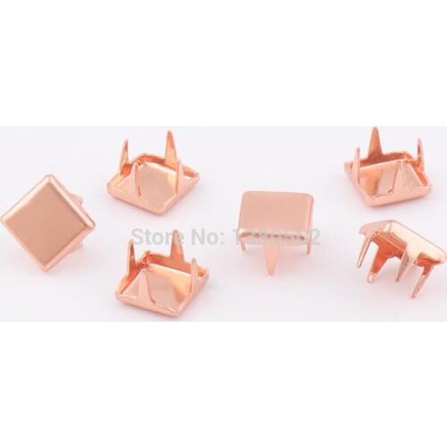 50 pcs/lot rose gold color 7mm Square Garment Rivets Stud DIY Decorative Rivet for leather craft bag accessories