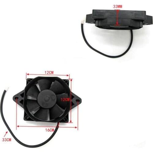 Square Racing Electric Radiator Cooling Fan for 150-250 CC ATV UTV Quad Go Kart Buggy Motorcycle -Black