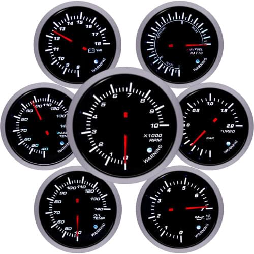 60mm Tachometer Boat motor Car Water Temp Turbo Boost PSI Oil Temp Oil Pressure Gauge Voltmeter rpm meter tacometro speedometer