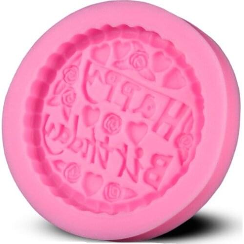 Love Heart Happy Birthday Silicone Fondant Soap 3D Cake Mold Cupcake Jelly Candy Chocolate Decoration Baking Tool Moulds E817