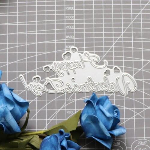 Happy Valentines Day Phrase Metal Cutting Dies Stencils DIY Scrapbook Photo Album Paper Card Decor Craft Embossing Die Cuts