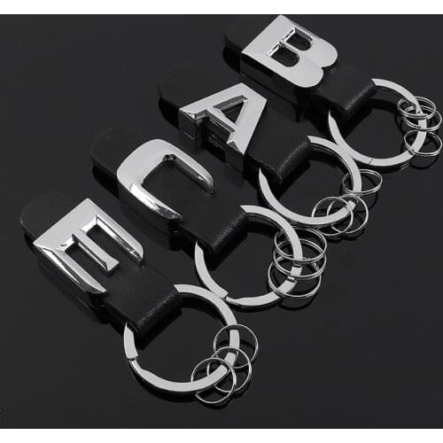 3D Metal For Mercedes Benz W211 W124 W210 W212 W176 W168 W169 W245 W246 W242 AMG E C A B Class Car Keychain leather Key Rings