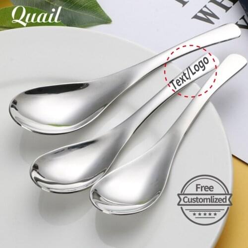 Quail Free Shipping Multifunction Stainless Steel Rice Spoon / Soup Spoon / Coffee Spoon Tea Spoons with Free Customized Text