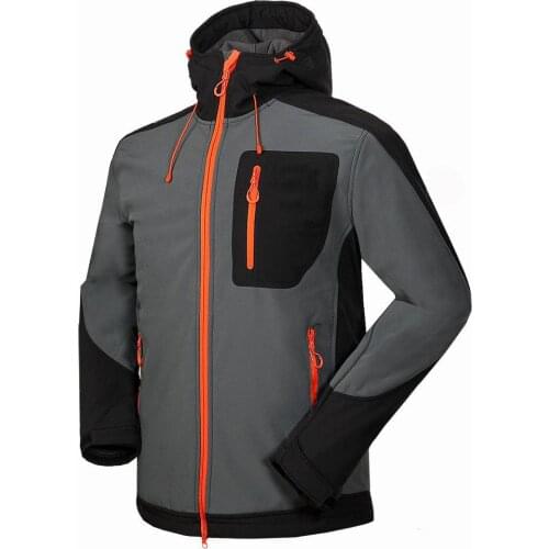 Mens Soft shell jacket Fleece liner thermal coat Outdoor camping & Hiking jacket windproof Waterproof Mountaineering clothes