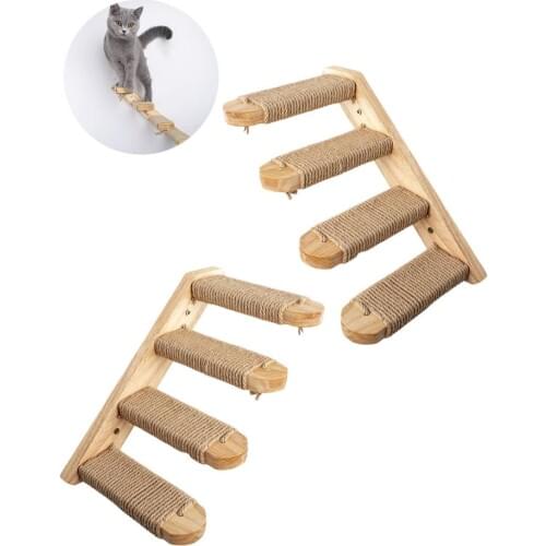 Latest Pet Stair Steps Wall Cat Climbing Shelf Wall Mounted Cat Stair Ladder Pet Climbing Ladder Frame Pet Furniture Play House