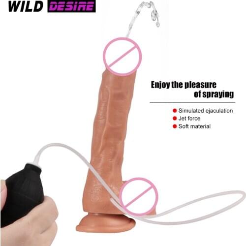 New Sex Tools For Couples Penis Ejaculation Artificial Dildo Pump Spray Water Cock Penis Realistic Dildos Suction Cup Sex Shop