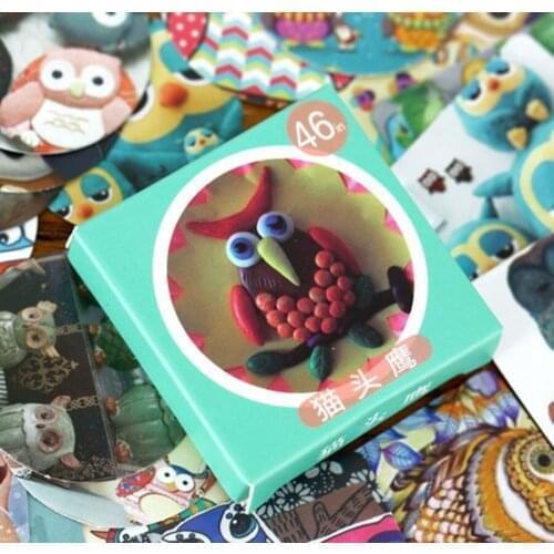 New 46 pcs/pack cute owl friend mini style paper diary sticker Scrapbooking Decoration label Wholesale