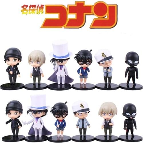 New 6-piece Set Of Japanese Animation Detective Conan Mini Shape Kid The Phantom Thief Qv Version Car Decoration Childrens Toys