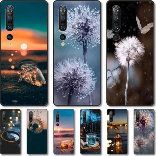 Dandelion and Drift bottle Phone Case For Xiaomi MI 11 10 9 5g Lite Ultra Pro Note S Black Shell Cover