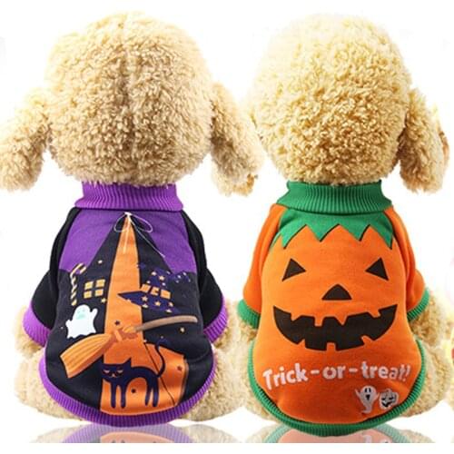 Autumn Winter Pet Dog Clothes Halloween Pet Pumpkin Broom Teddy Bomei Clothes For Dog Winter Chihuahua Clothes Classic Pet