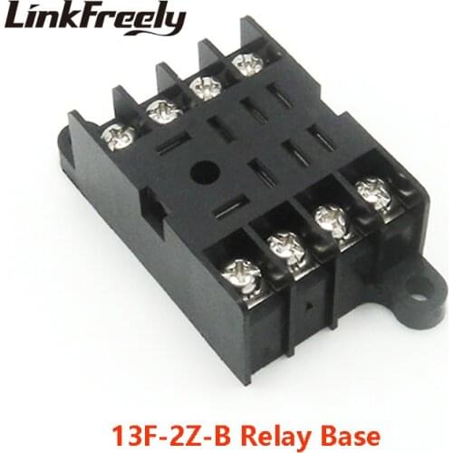 13F-2Z-B Relay Socket Base 8 Pin terminal 2NO+2NC Relay Socket Holder Relay Mounting base for JQX-13F-2Z LY2N HH62P mini relay