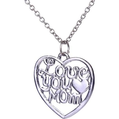 1 lucky Letter Love heart I love you mom moms day gift Necklace name hollow English alphabet Affection jesus necklace Jewelry