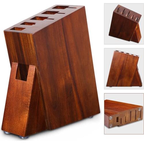 Acacia Wood Knife Holder 6-slot Kitchen Household Knife Storage and Placement Rack -Wooden Knife Holder for Kitchen Counter