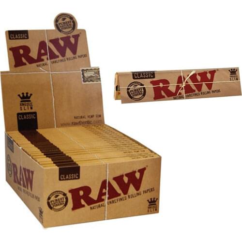RAW, RAW Slim KingSize Classic smoking paper, tobacco sanding paper 110 mm - 50 PCs x 32 sheets