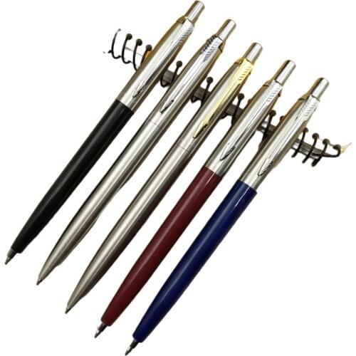 1 Pcs Metal Ballpoint Pen Portable Rotating Automatic Commercial Ballpoint Pen Ball Pens Writing Office Supplies Stationery