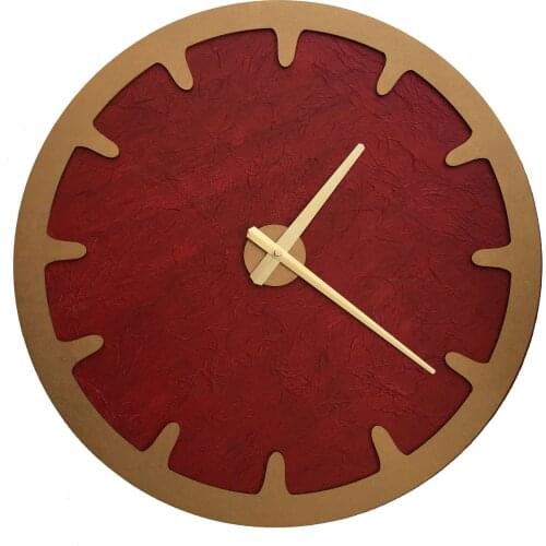 North Designed Rosso Gold Bar Decorative Wall Clock 48 Cm