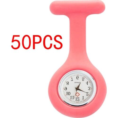 40# 50pc Wholesale Silicone Nurse Watch Brooch Fob Watchs Battery Pocket Watch Enfermera Doctores Electronic Watches часы