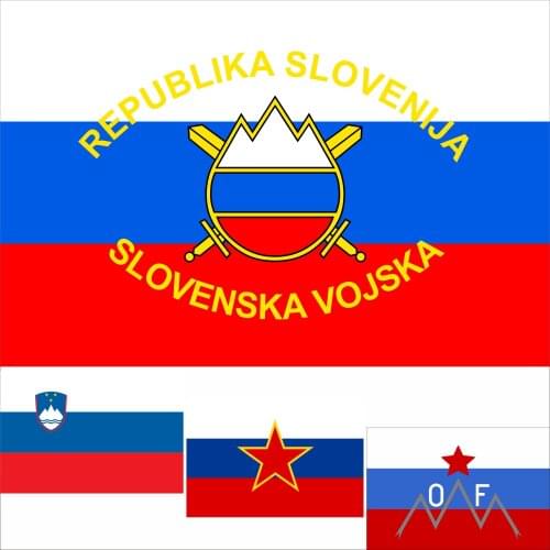 Slovenian Armed Force 1945-1991 Naval Jack Flag 3X5FT 90X150CM 100D Polyester Double Stitched High Quality Banner