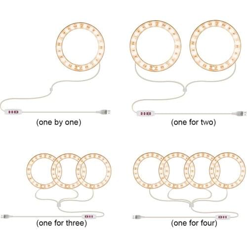 Angel Ring Plant Growth Light Sunlight Warm White Phytolamp USB Waterproof Nursery Lamp Indoor Plants Bonsai Flowers Seedlings