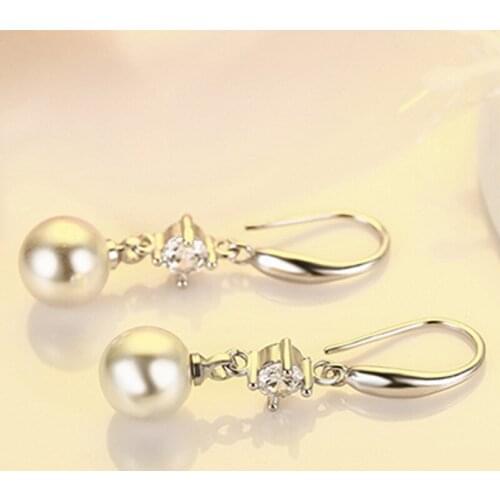 Pearl Jewelry Gemstone Earrings for Women 925 Sterling Silver Drop Earrings Wedding Designer Jewelry Fine Earrings Special Gift