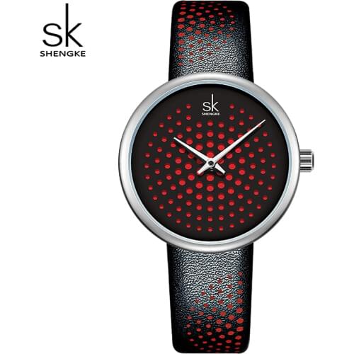 SHENGKE Fashion Plaid Dial Luxury Lady Wristwatches Women Quartz Watches Female Classic Clock Waterproof Watch Relogio Feminino